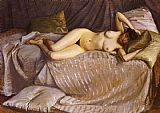 Naked Woman Lying on a Couch by Gustave Caillebotte